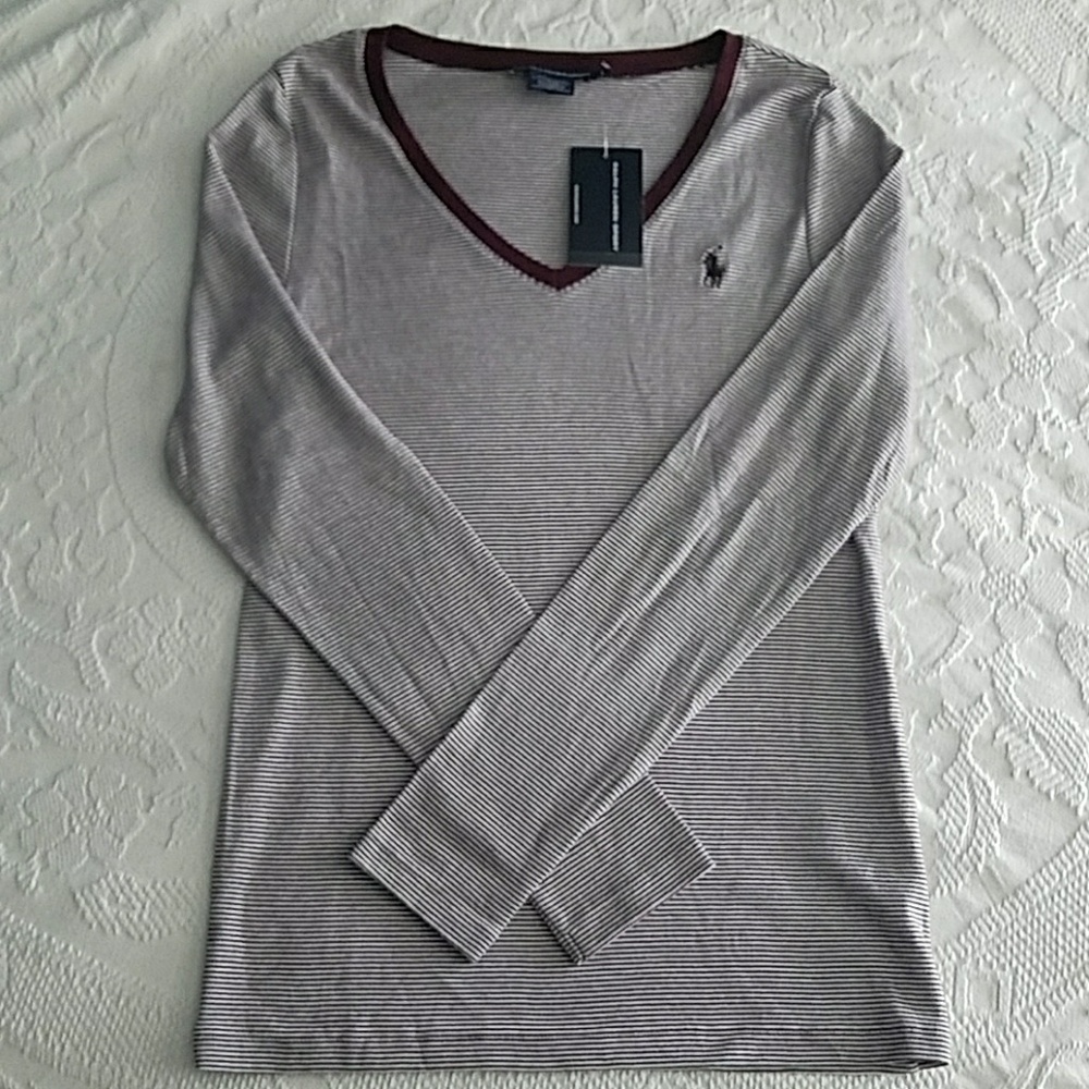 Ralph Lauren Vneck fitted long sleeve tshirt, NWT
